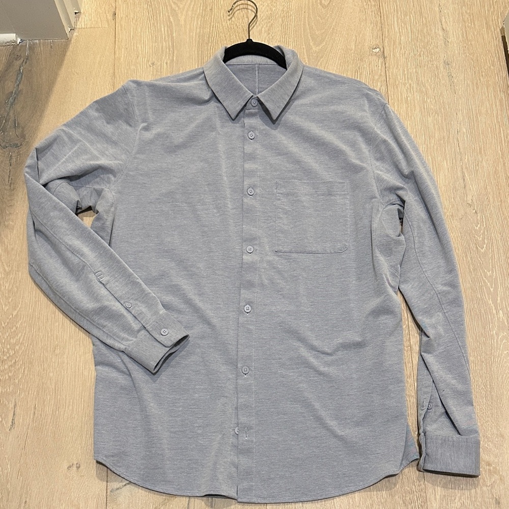 lululemon athletica Heather Gray Button-Down Shirt